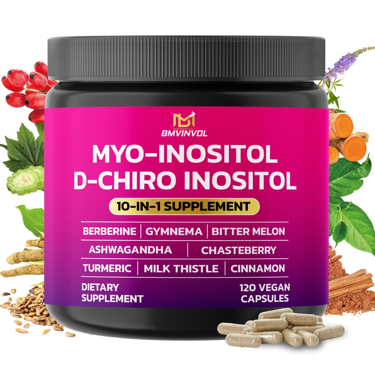 Suplemento inositol BMVINVOL cápsulas 40:1
