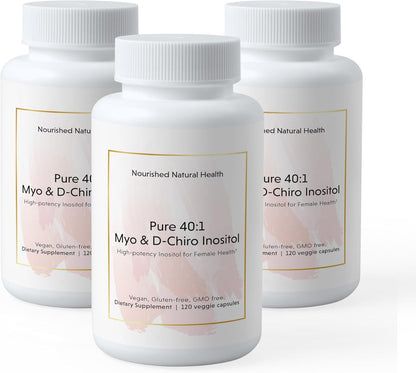 Suplemento Inositol Nourished Natural Health 360 cápsulas blancas