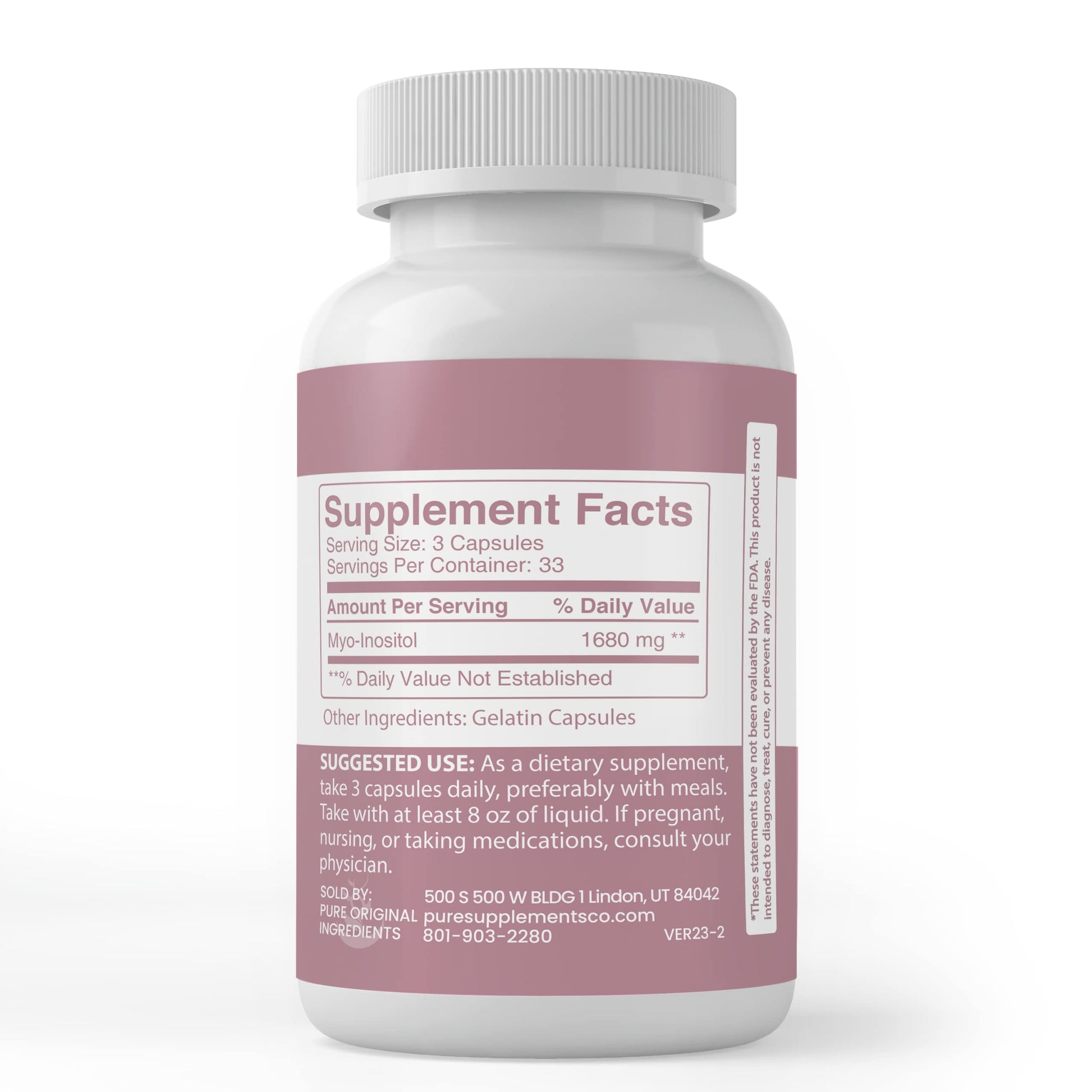 Suplemento Inositol Pure Original Ingredients cápsulas puras