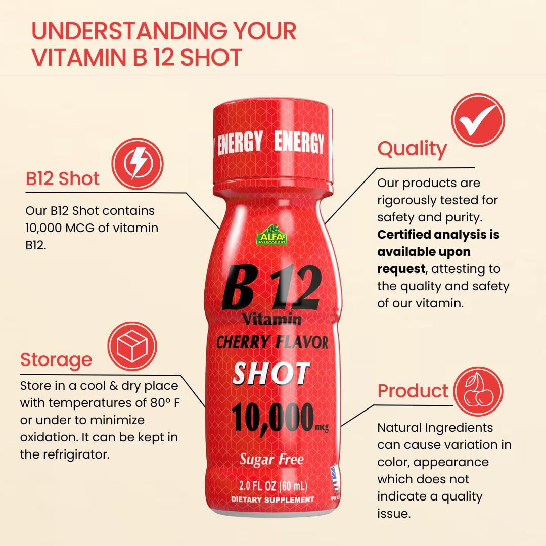Suplemento inyección b12 sin cafeína para energía y salud