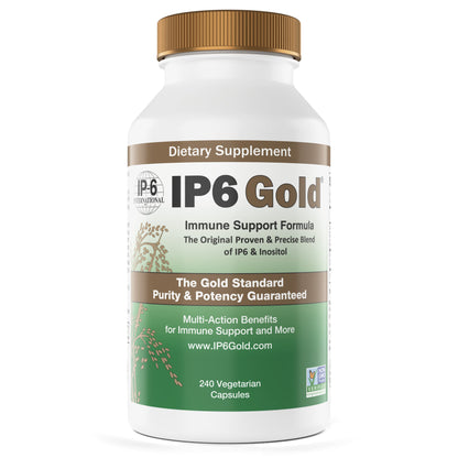 Frasco de suplemento IP6 Gold 240 cápsulas vegetarianas