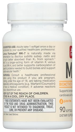 Suplemento Jarrow Formulas MK-7 para salud cardiovascular y huesos