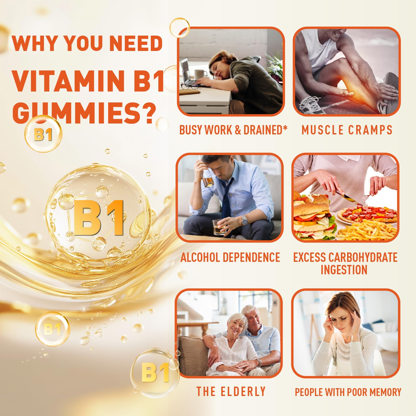 Suplemento Joywiit gomitas vitamina B1 y aceite de orégano