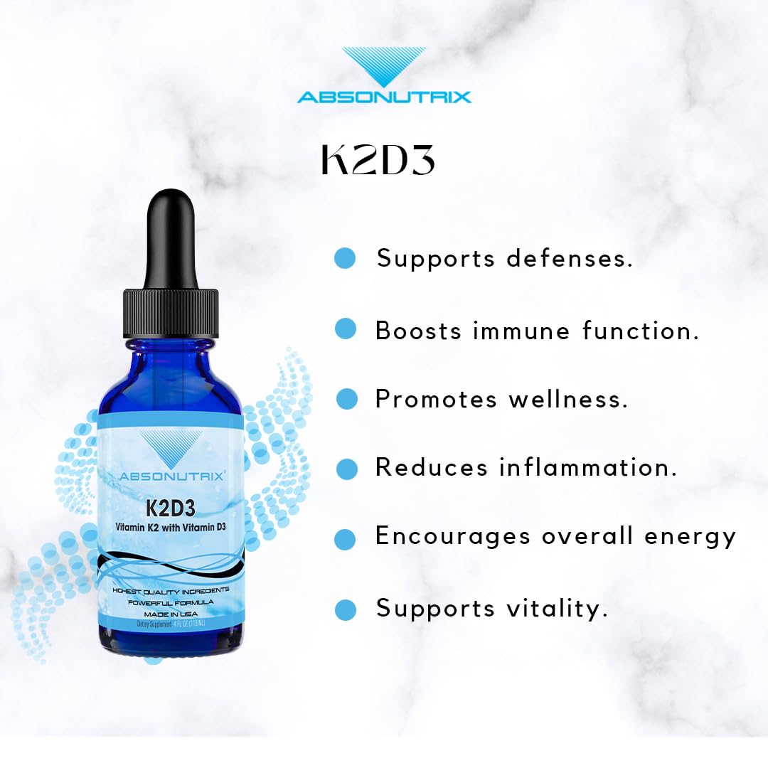 Suplemento K2D3 Absonutrix 4 onzas con ingredientes naturales