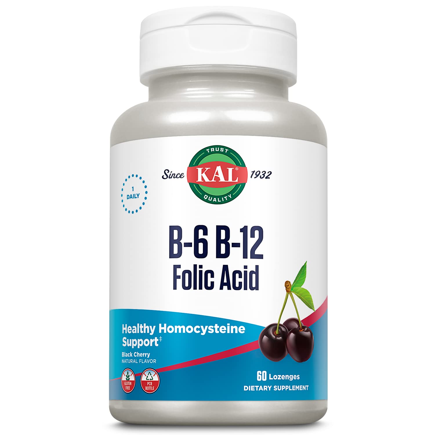 Suplemento KAL vitaminas B6 B12 ácido fólico 60 comprimidos