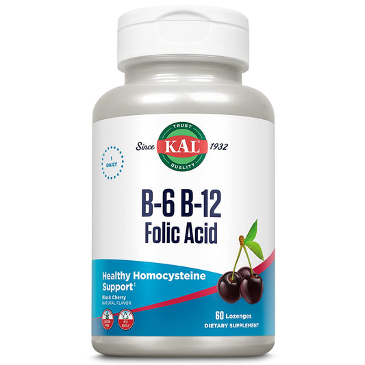 Suplemento KAL vitaminas B6 B12 ácido fólico 60 comprimidos