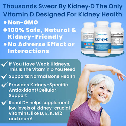 Suplemento Kidney-D complejo vitamínico para riñones sanos