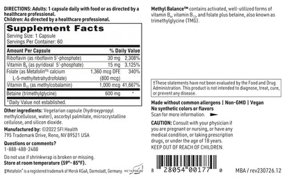 Suplemento Klaire Labs Methyl Balance vitaminas B metiladas