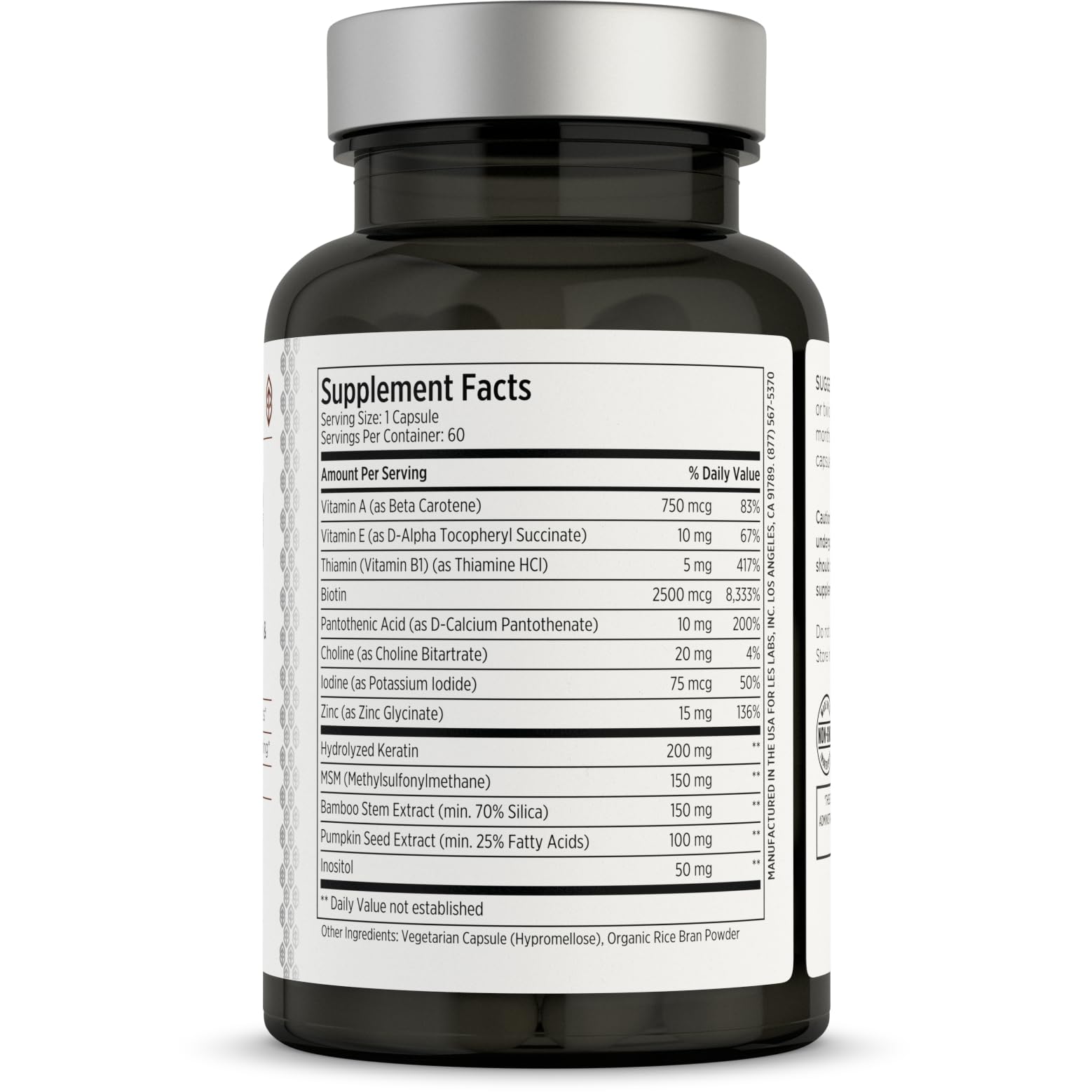 Suplemento LES Labs para fortalecer cabello y uñas