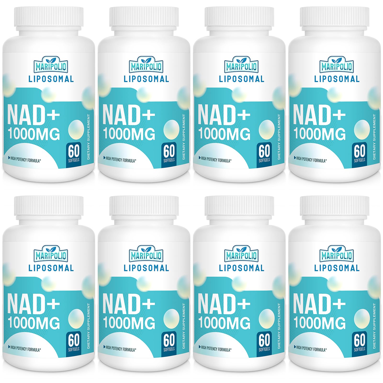 Suplemento liposomal NAD+ 1000 mg botella frontal