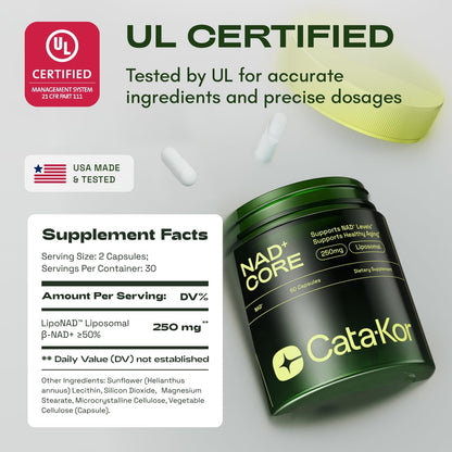 Suplemento liposomal NAD+ anti envejecimiento Cata-Kor