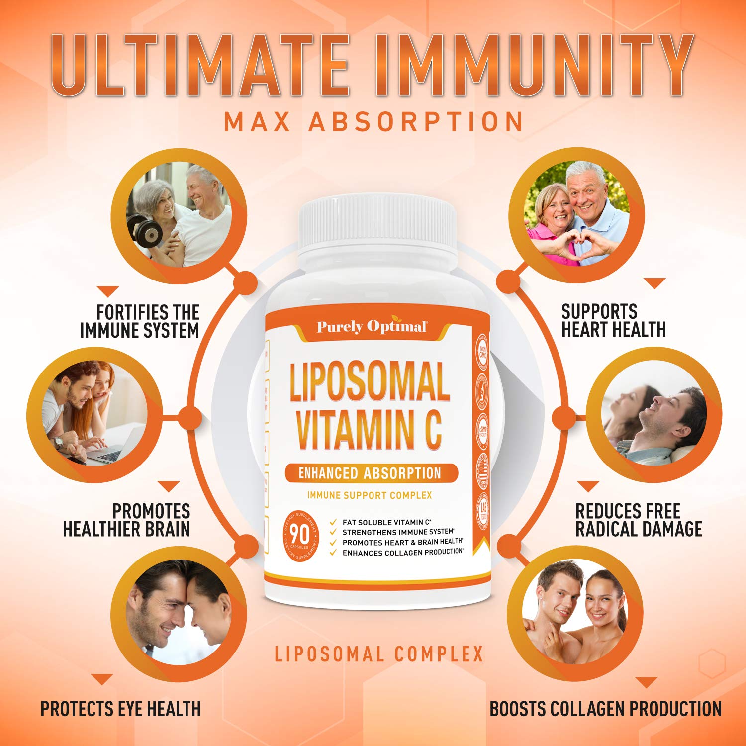Suplemento liposomal vitamina c purey optimal caja