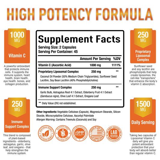 Suplemento liposomal vitamina c purey optimal cápsulas