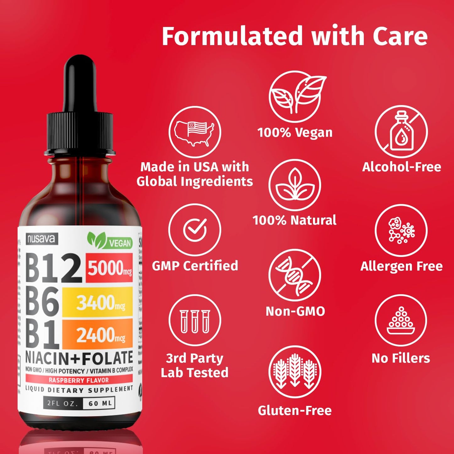 Suplemento líquido vitaminas b12 y b6 para soporte cardíaco