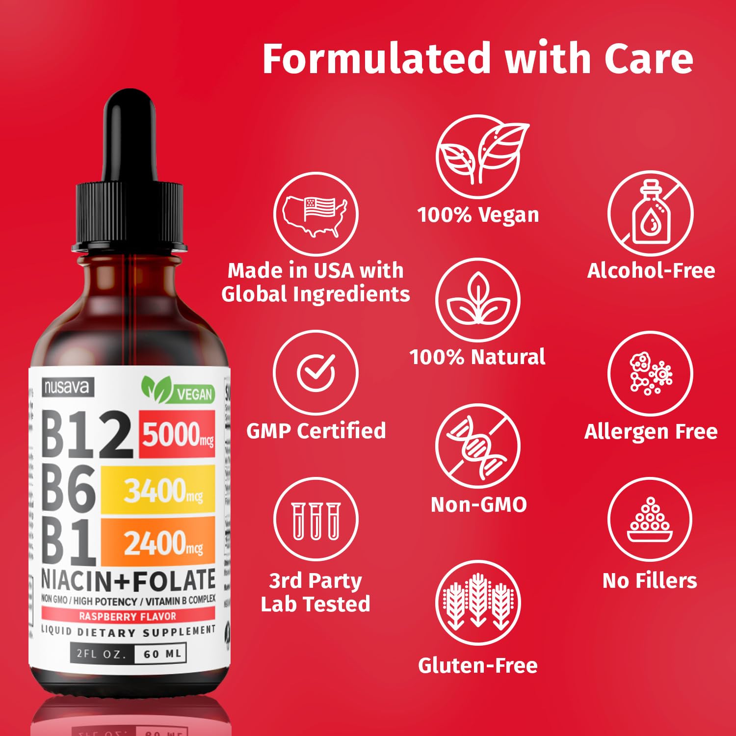 Suplemento líquido vitaminas b12 y b6 para soporte cardíaco