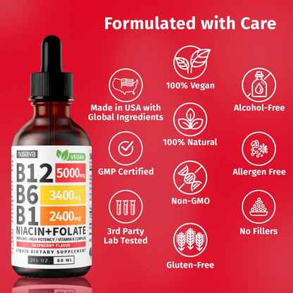 Suplemento líquido vitaminas b12 y b6 para soporte cardíaco