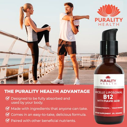 Suplemento liquido b12 de PURALITY HEALTH para energía y nervios