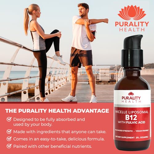 Suplemento liquido b12 de PURALITY HEALTH para energía y nervios