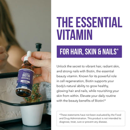 Suplemento líquido biotina Triquetra Health apoyo piel y uñas