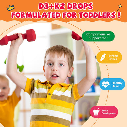 Suplemento líquido D3 K2 sin azúcar sabor fresa para niños