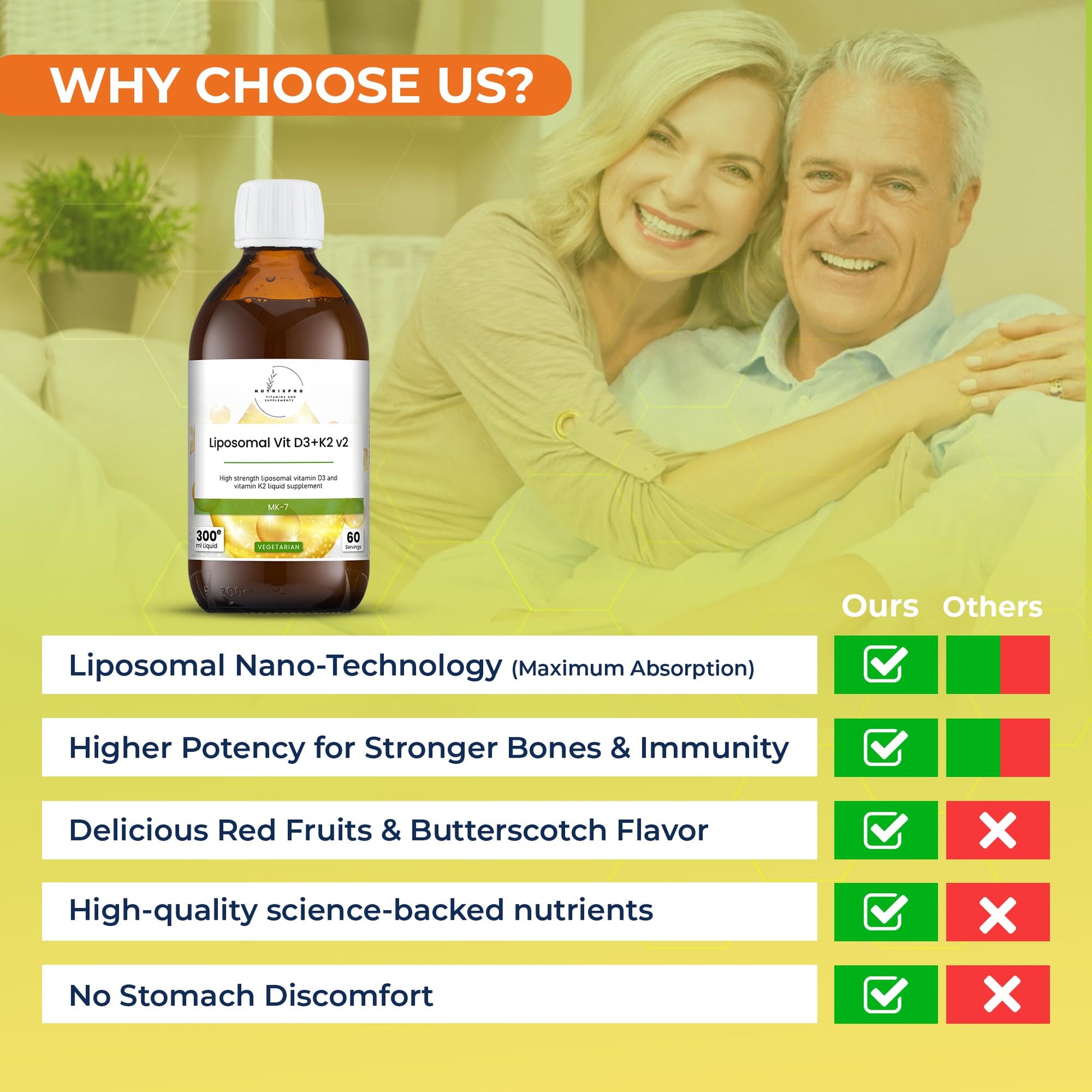 Suplemento líquido nutricional vitamina D3 4000 IU K2 MK-7