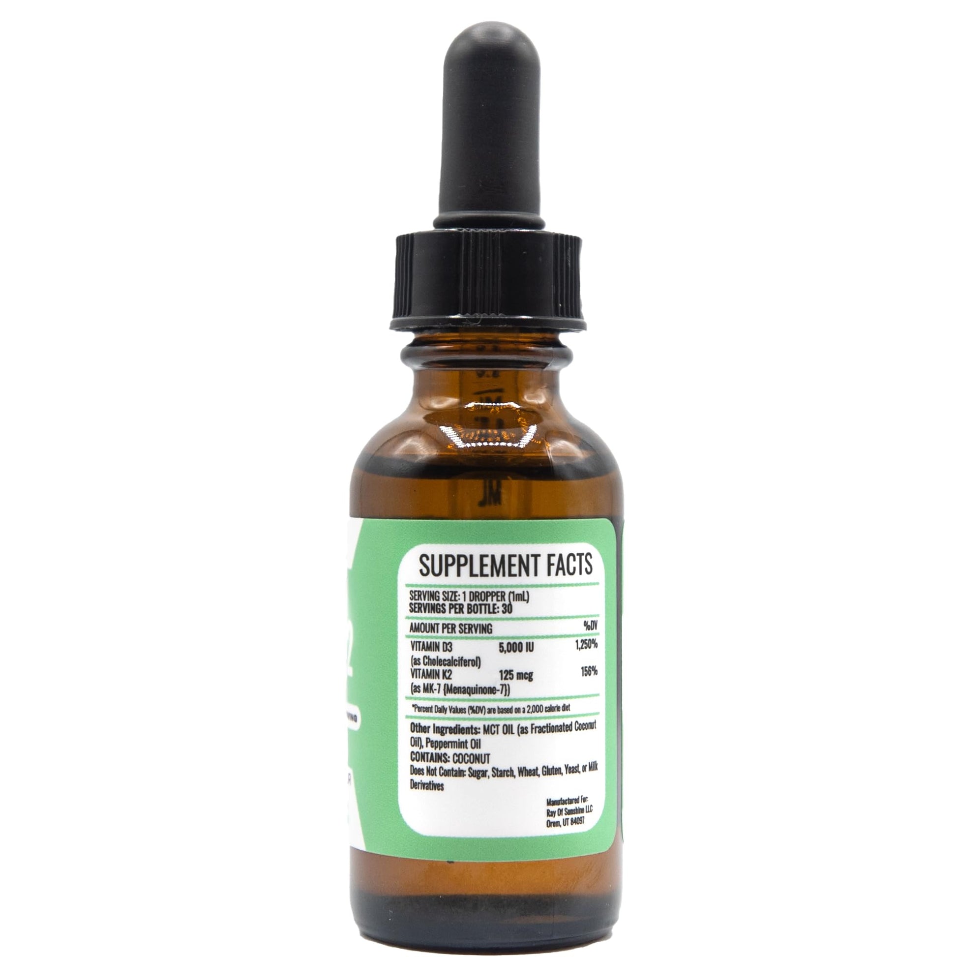Suplemento líquido Ray of Sunshine vitamina D3 K2 absorción rápida