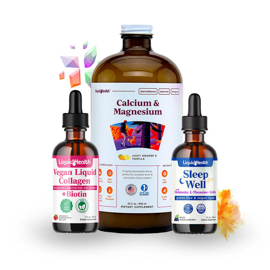 Suplemento líquido sueño belleza vegano con colágeno y melatonina