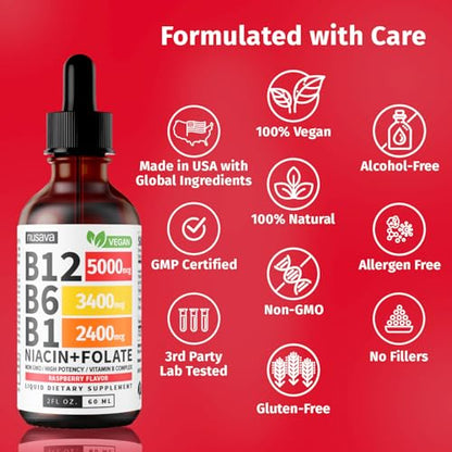 Suplemento líquido vitamina b12 5000mcg frambuesa paquete 2