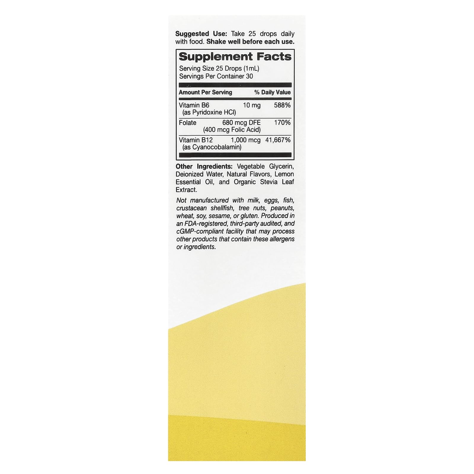 Suplemento líquido de Vitamina B12 + B6