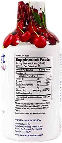 Suplemento líquido vitamina B-12 sabor cereza roja 1st Step