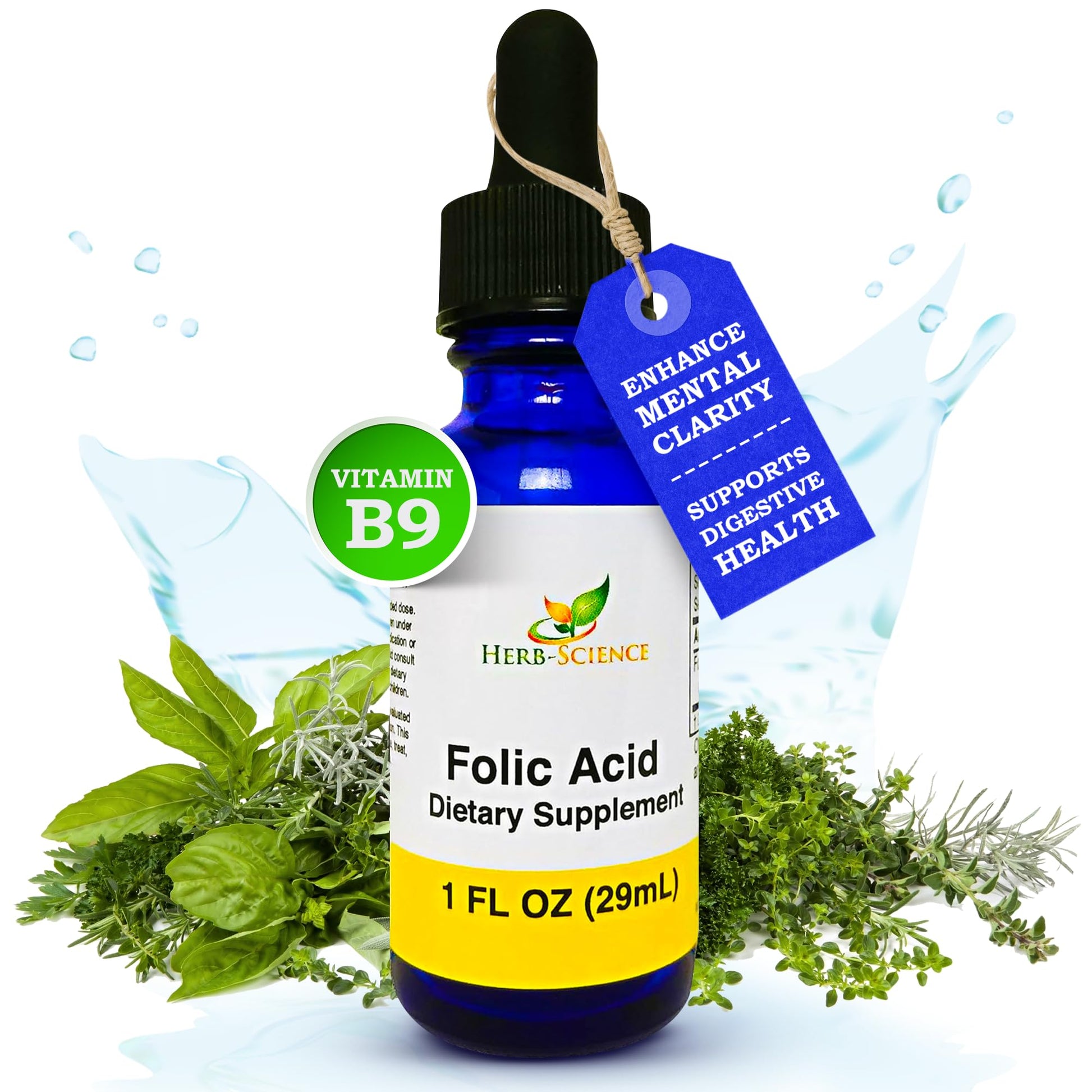 Suplemento líquido Vitamina B9 Herb-Science gotero