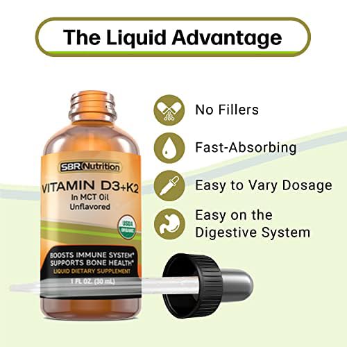 Suplemento líquido vitamina D3 y K2 MAX Absorption para corazón