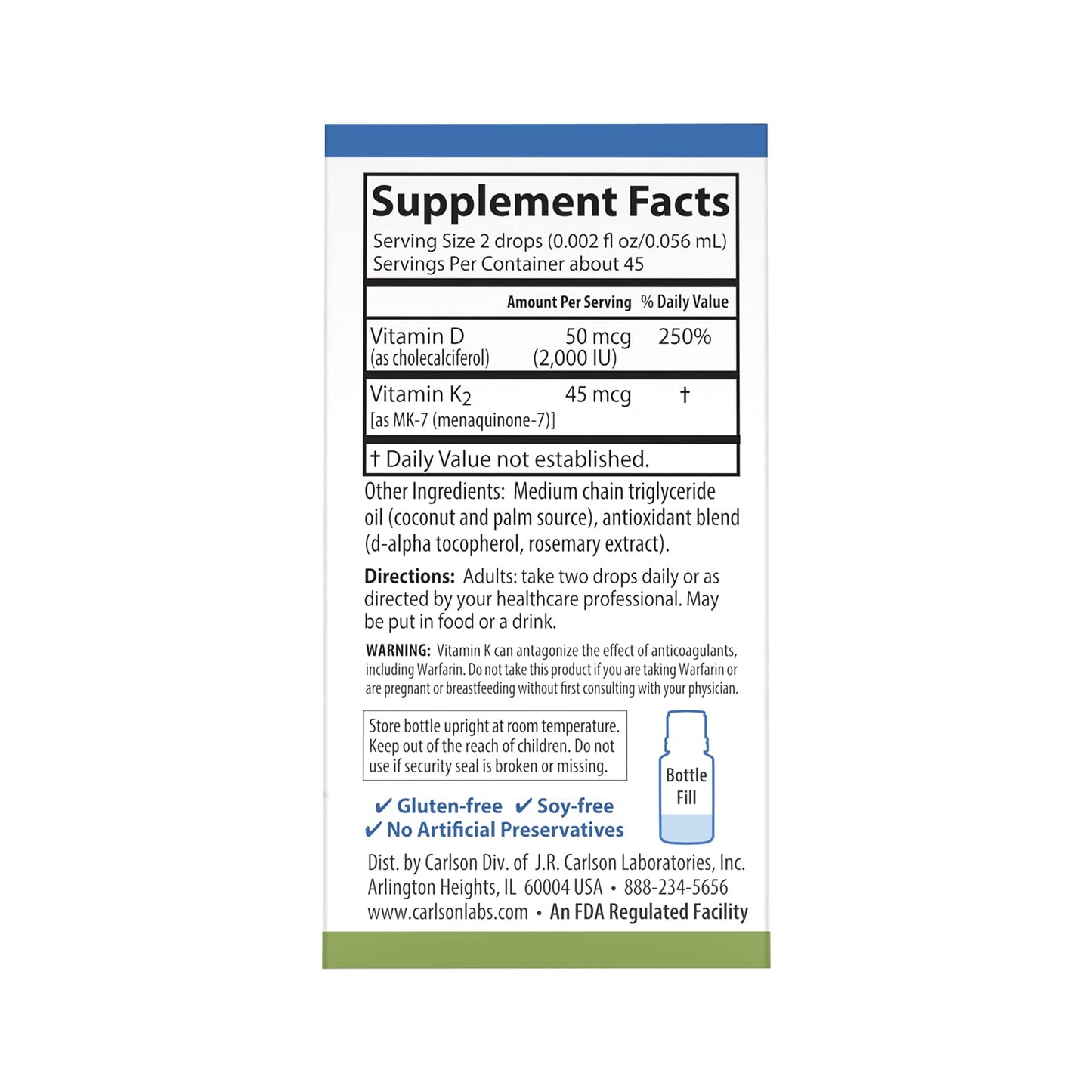 Suplemento líquido vitamina d3 k2 para salud ósea y cardiovascular