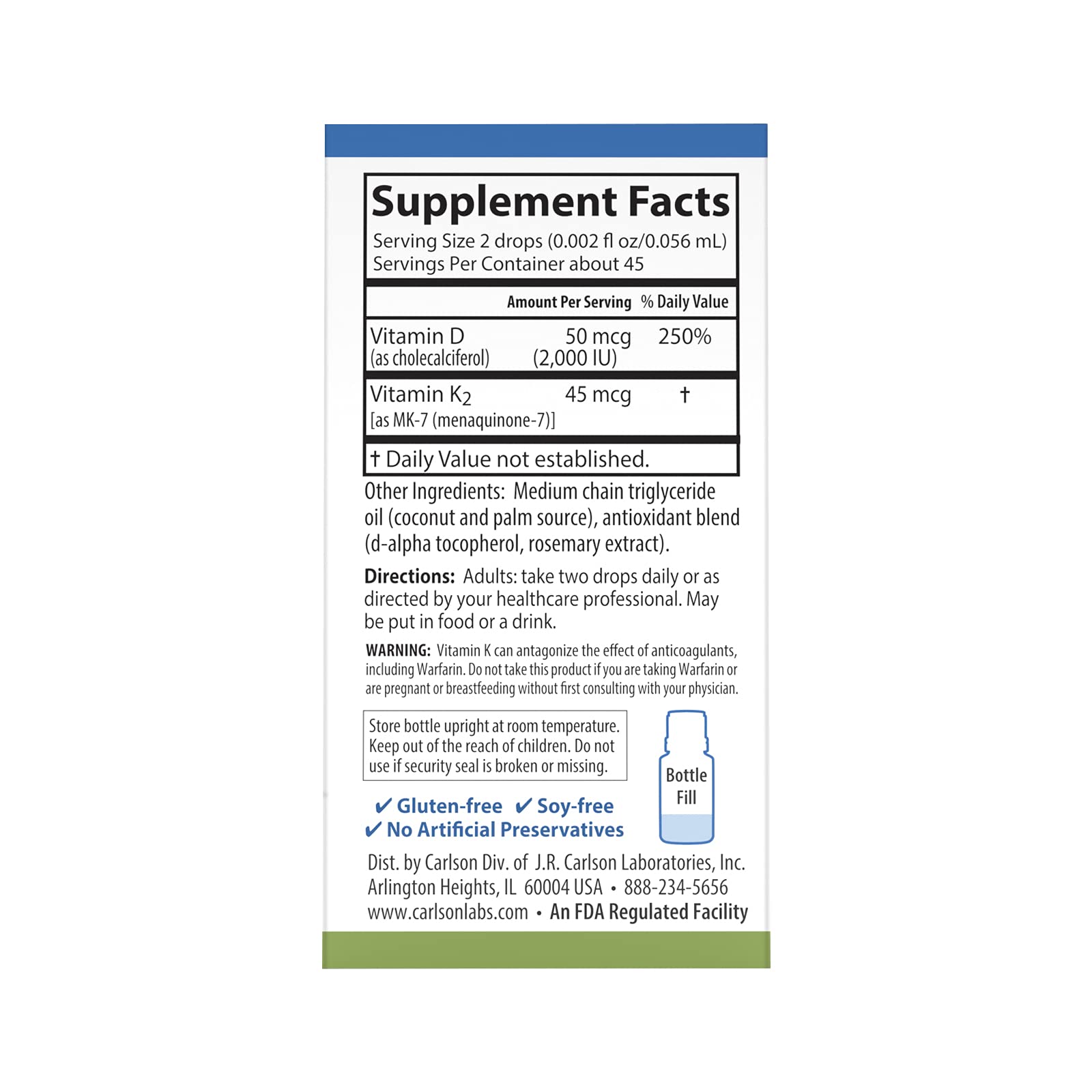 Suplemento líquido vitamina d3 k2 para salud ósea y cardiovascular