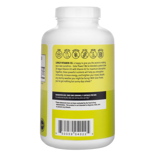 Suplemento LIVELY VITAMIN CO con vitamina D3 y vitamina K para salud