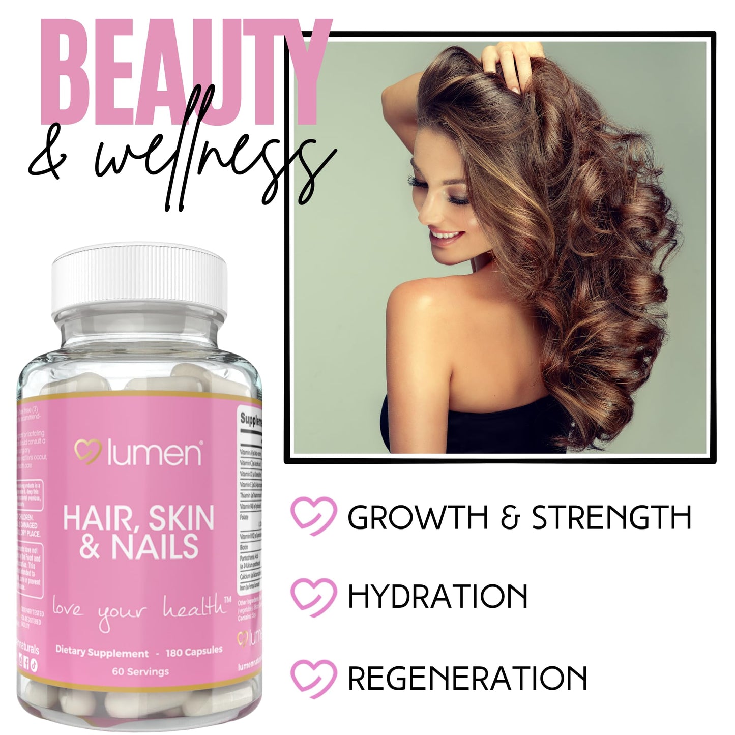 Suplemento Lumen Naturals frasco con 180 cápsulas