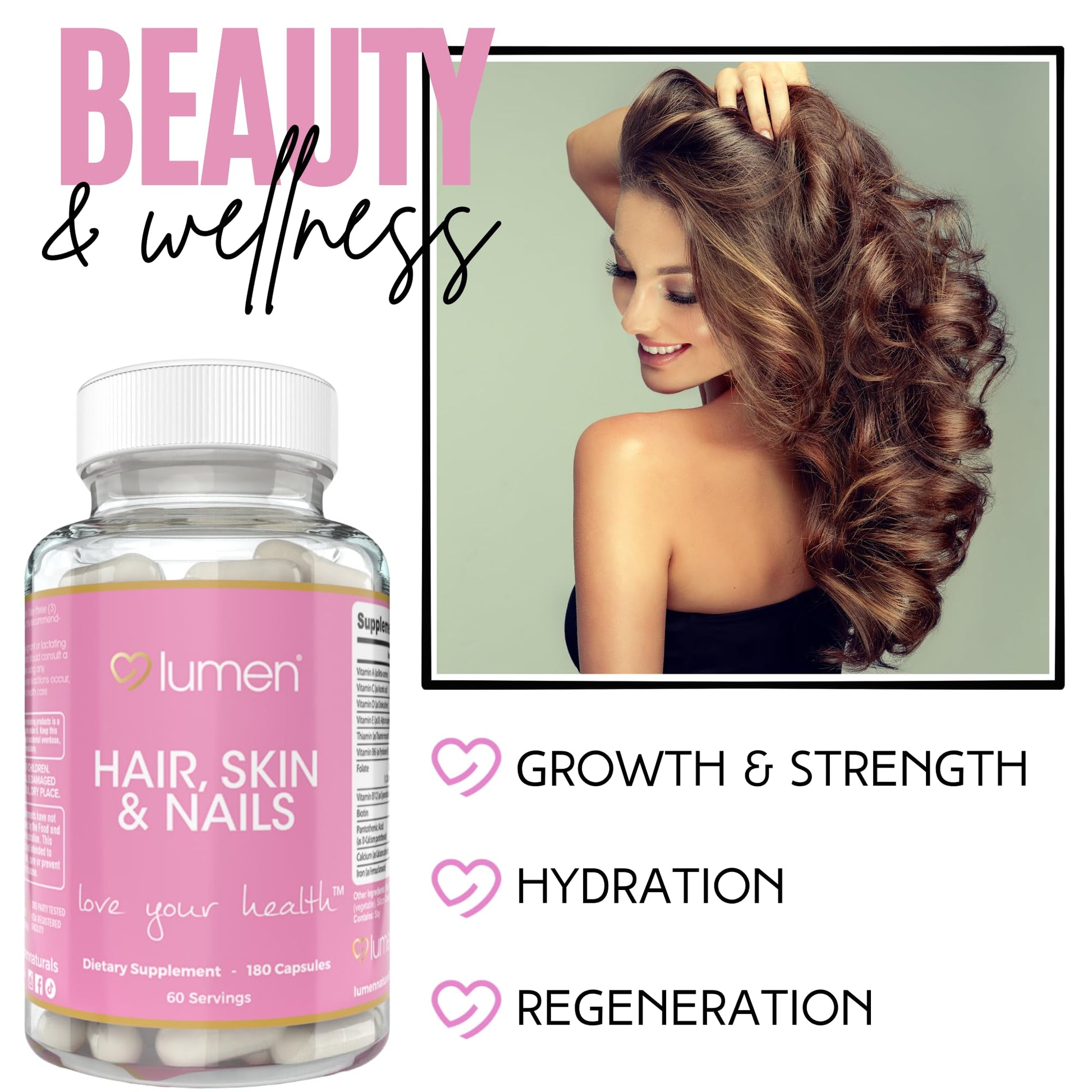 Suplemento Lumen Naturals frasco con 180 cápsulas
