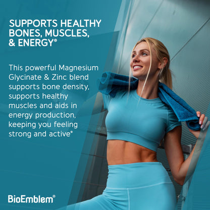 Suplemento magnesio zinc y vitaminas d3 k2 BioEmblem