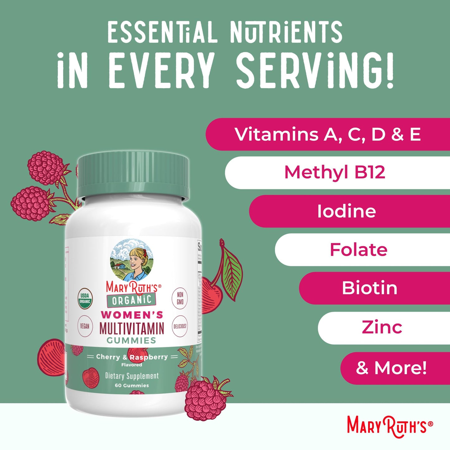 Suplemento MaryRuth Orgánicos gomitas multivitamínicas para mujeres
