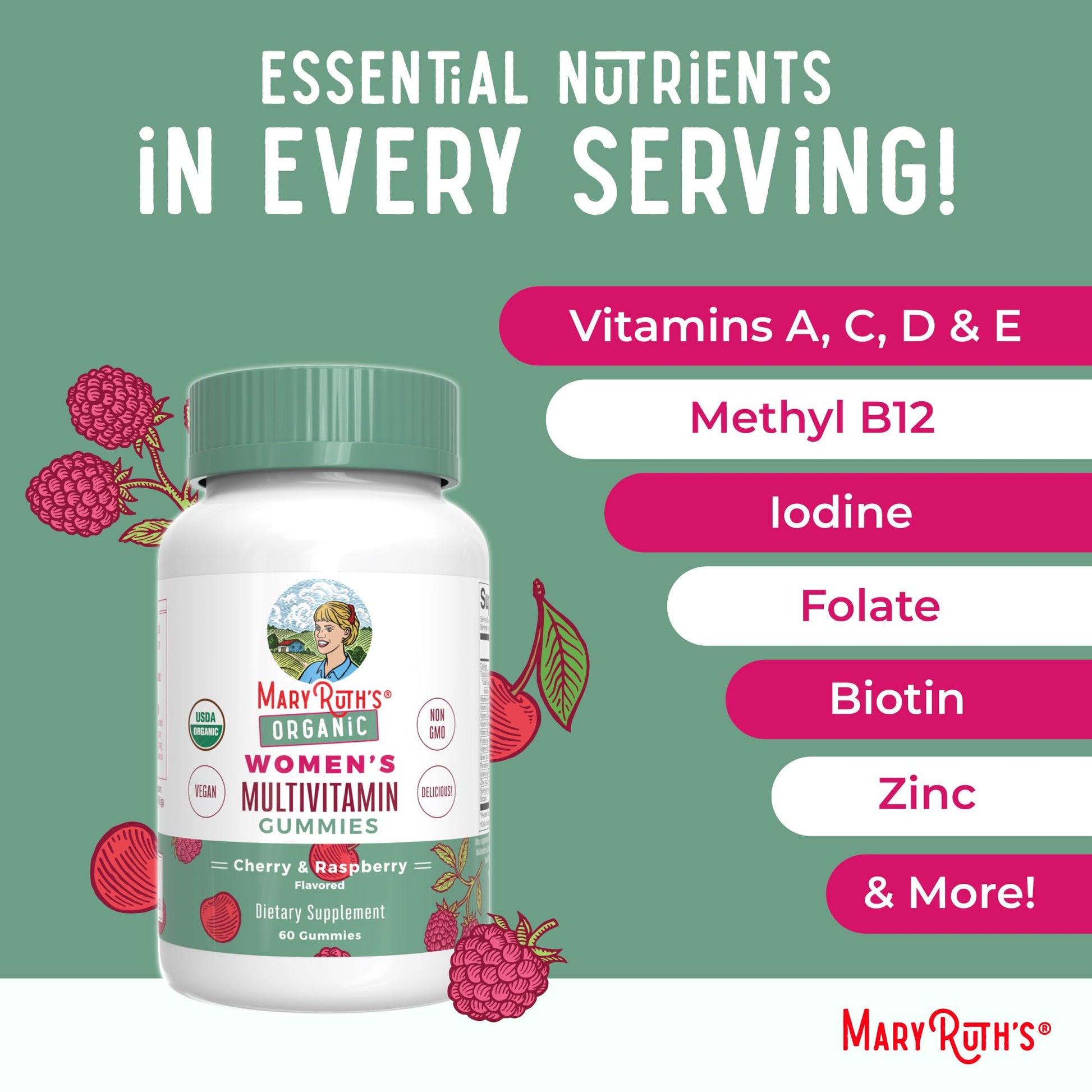Suplemento MaryRuth Orgánicos gomitas multivitamínicas para mujeres