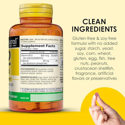 Suplemento Mason Natural Vitamina B12 para energía y nervios