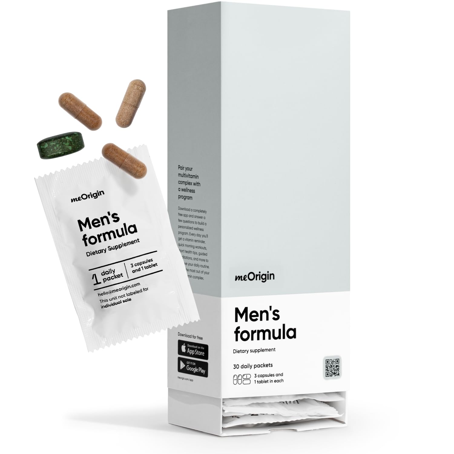 Suplemento meOrigin multivitamínico para hombres caja