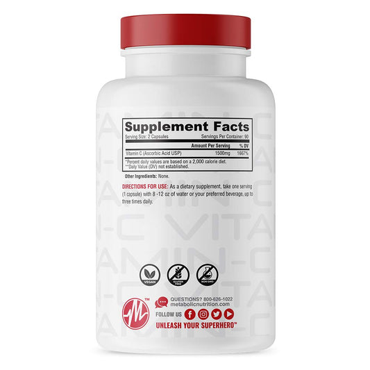 Suplemento Metabolic Nutrition Vitamina C alta absorción