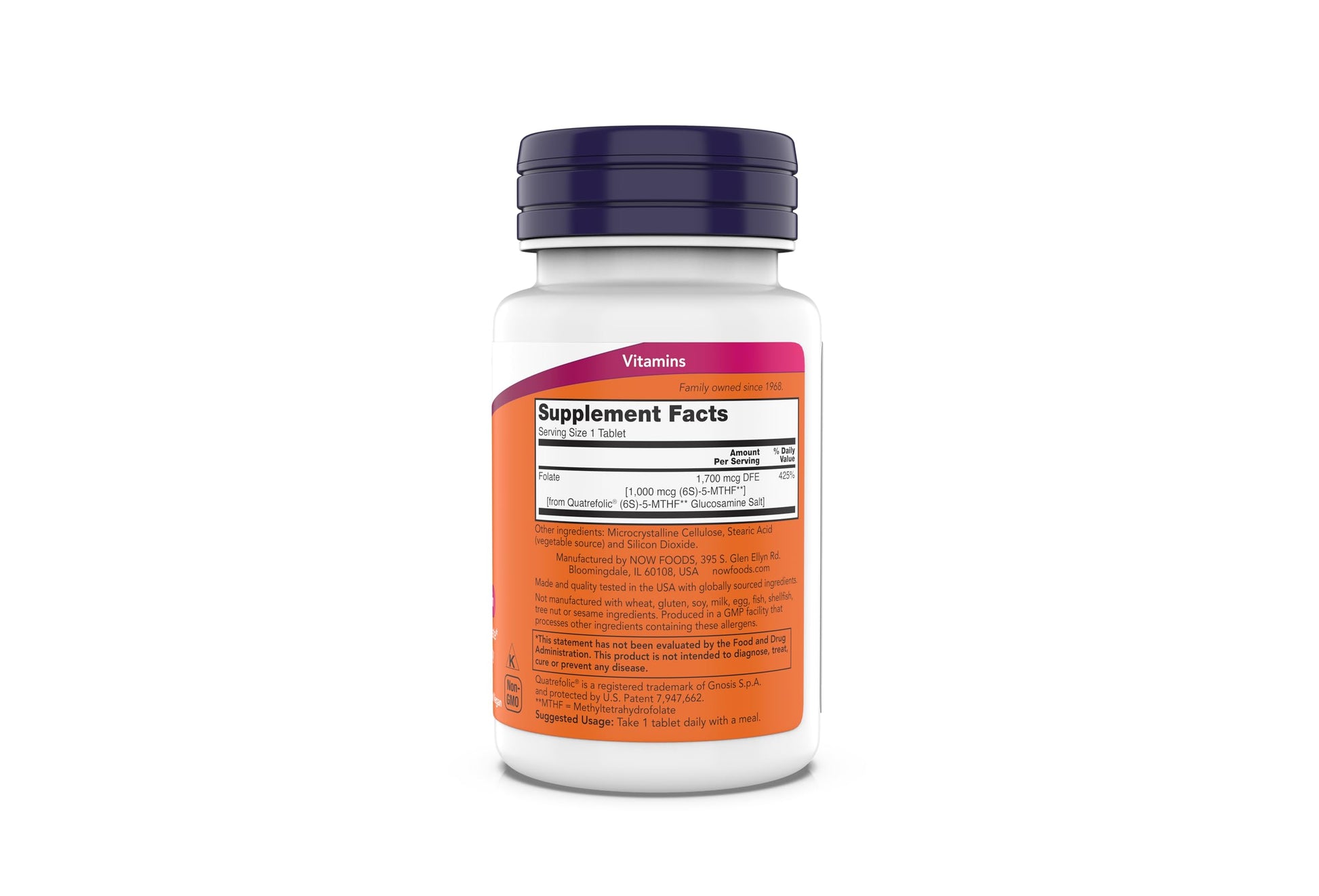 Suplemento metilfolato alta biodisponibilidad NOW
