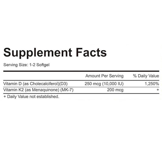 Suplemento MicroLabs vitamina D3 K2 2 en 1