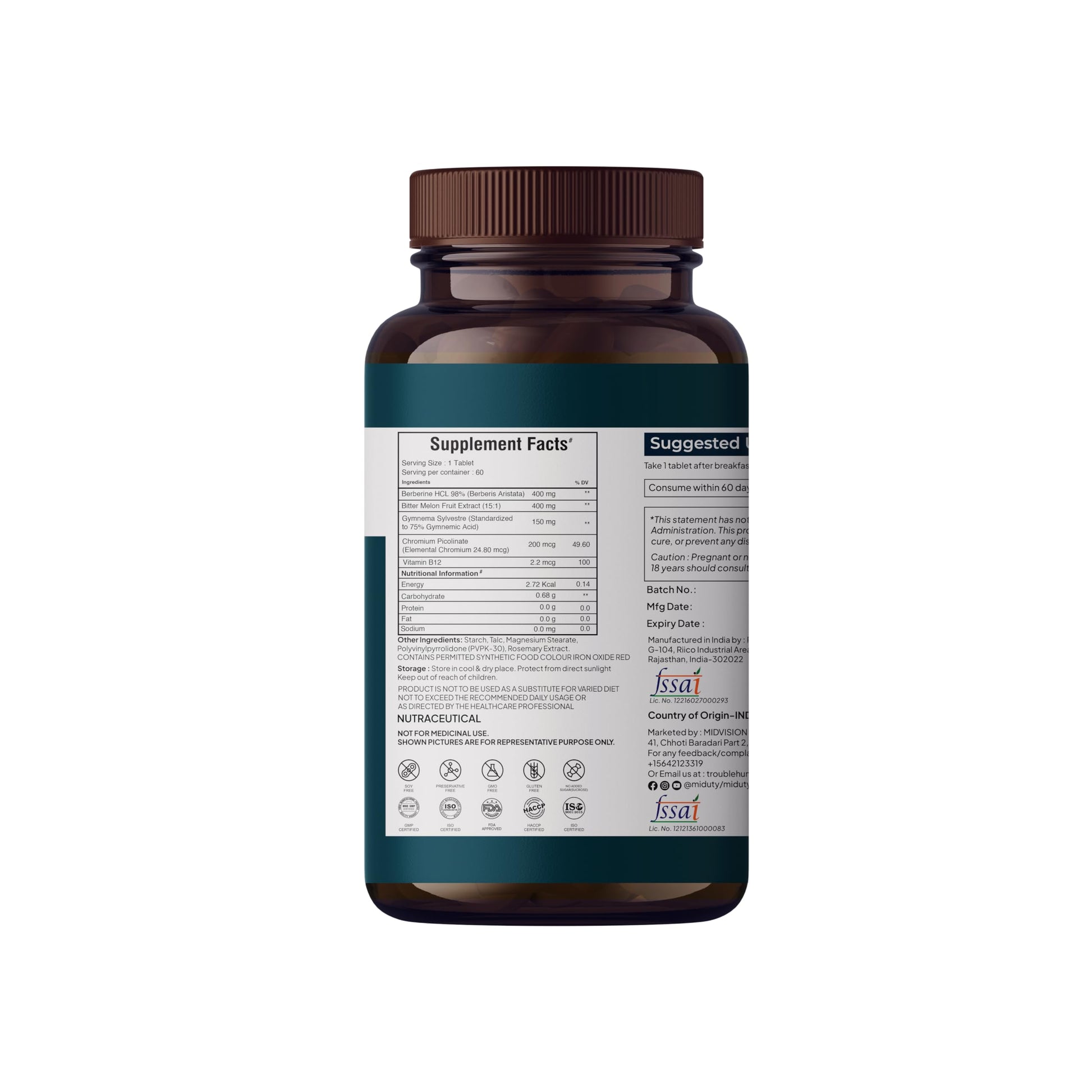 Suplemento Miduty con Gymnema y Melón Amargo.