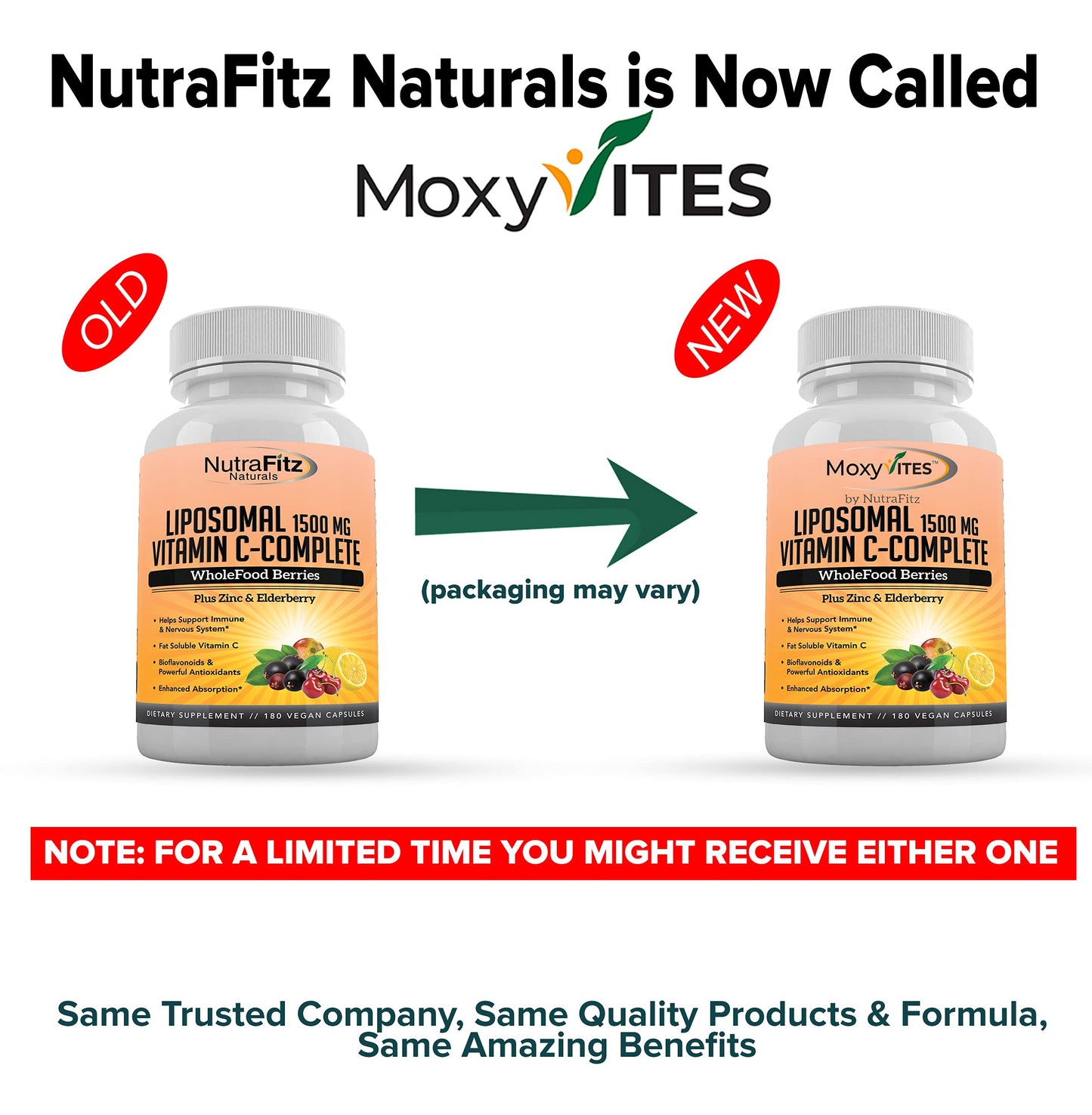 Suplemento MoxyVites vitamina C liposomal zinc extractos orgánicos