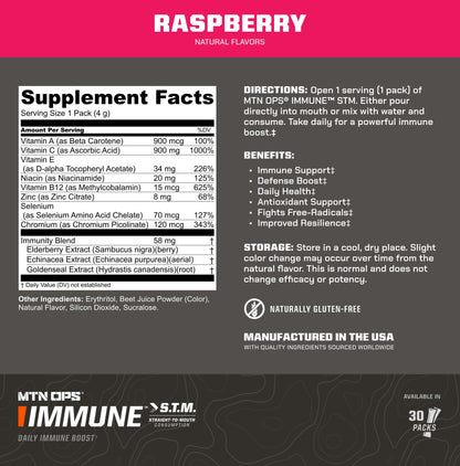 Suplemento MTN OPS Immune Gummmies y STM Powder