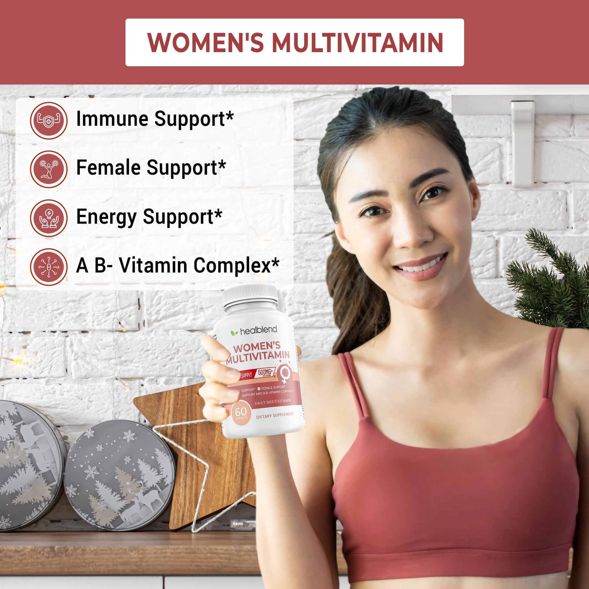 Suplemento de multivitaminas para energía femenina