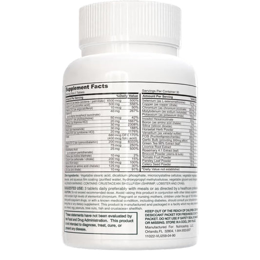 Suplemento de multivitaminas NUTRICASHOP con nutrientes vegetales